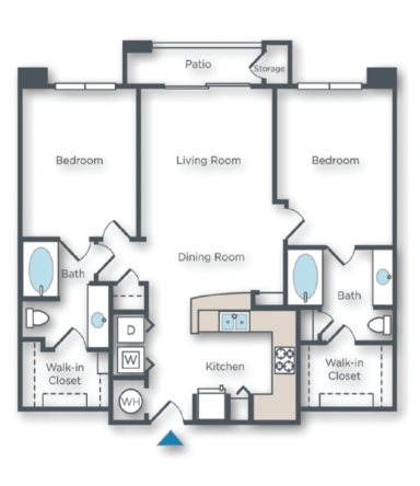 Daisy A 2 bed 2 bath with patio